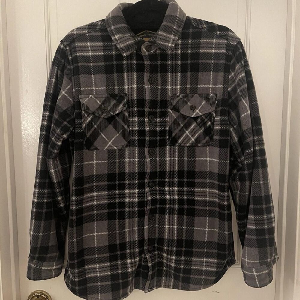 Freedom Foundry Mens Super Plush Lined Sherpa Black Collar Flannel Jacket Size M